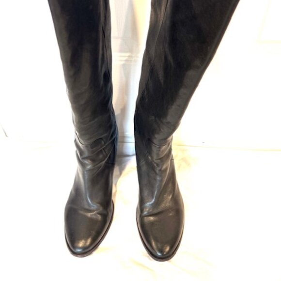 Gorgeous Moma Tall Black Heeled Boots (ladies 9) - Picture 3 of 5